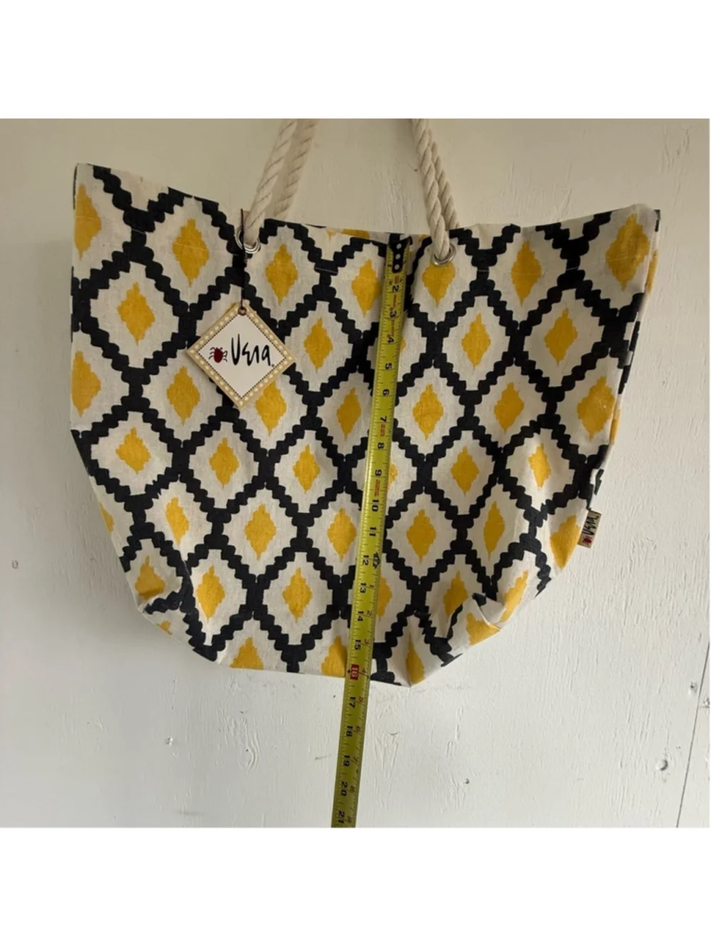 Yellow and Black Diamond Tote Bag